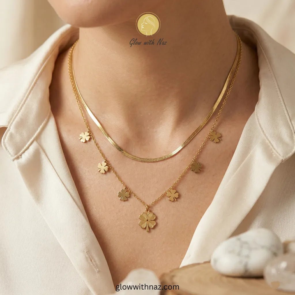 Stainless Steel Double Layer Link Chain Necklaces – Glow With Naz