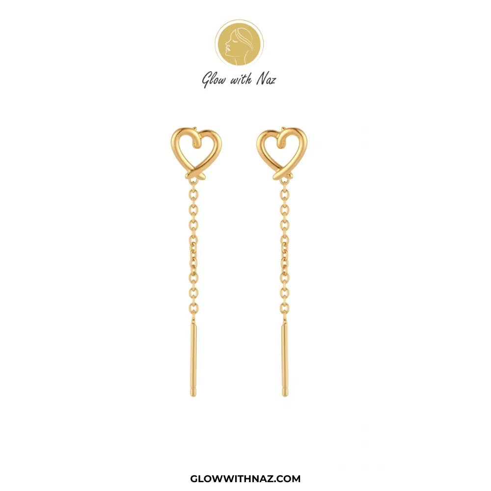 Stainless Steel Mini Hollow Heart Sui Dhaga Earrings - #Stainless Steel Mini Hollow Heart Sui Dhaga EarringsJewelryGlow With NazGlow With NazE080Stainless Steel Mini Hollow Heart Sui Dhaga Earrings#