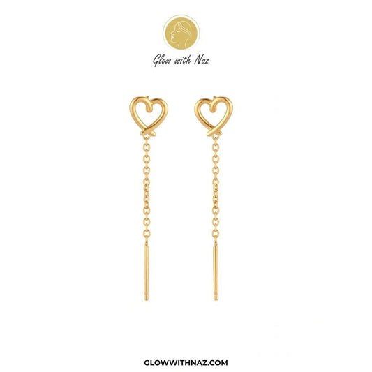 Stainless Steel Mini Hollow Heart Sui Dhaga Earrings - #Stainless Steel Mini Hollow Heart Sui Dhaga EarringsJewelryGlow With NazGlow With NazE080Stainless Steel Mini Hollow Heart Sui Dhaga Earrings#
