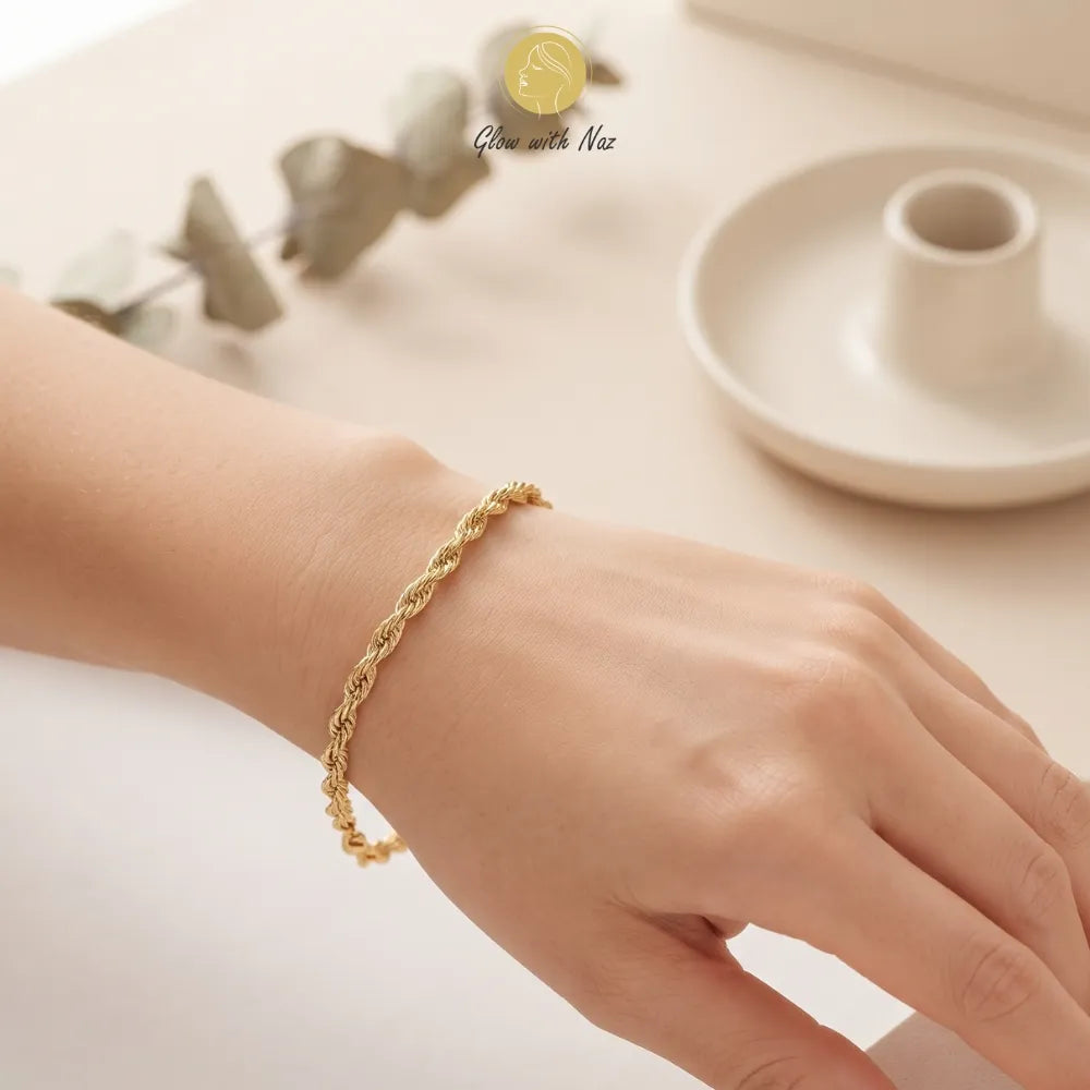 The viral trending simple bracelet design showcasing a comfortable hand chain bracelet fit on a model