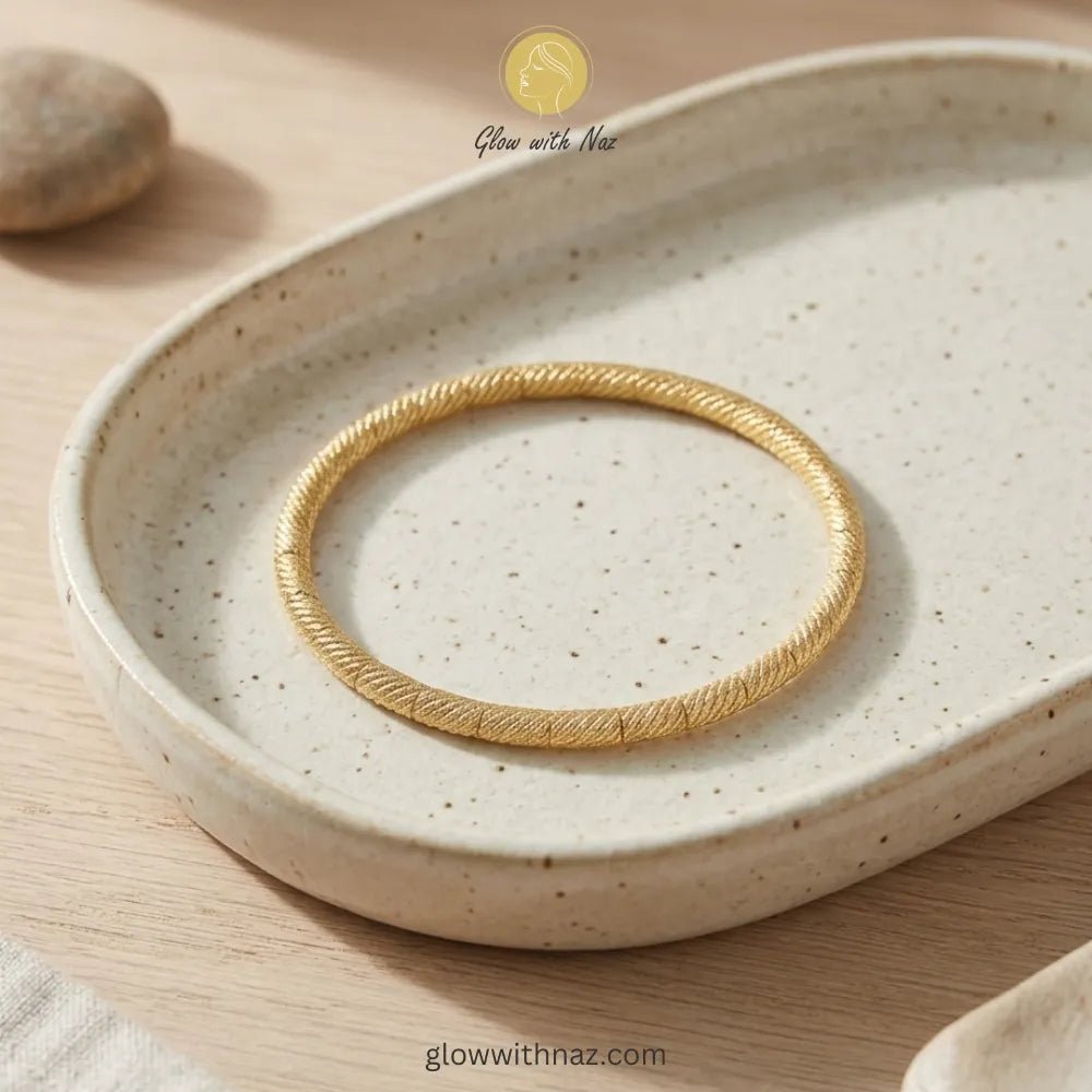 Textured Twisted Gold-Plated Stainless Steel Hand-Cuff Bangle - Textured Twisted Gold-Plated Stainless Steel Hand-Cuff BangleJewelryGlow With NazGlow With NazB0045B0045Premium twisted gold bangle packaged as a gift