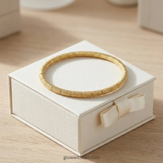 Textured Twisted Gold-Plated Stainless Steel Hand-Cuff Bangle - Textured Twisted Gold-Plated Stainless Steel Hand-Cuff BangleJewelryGlow With NazGlow With NazB0045B0045Twisted gold bangle stacked with luxury wrist accessories