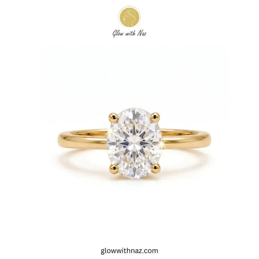 Timeless Adjustable Gold Plated Oval Diamond Ring - Timeless Adjustable Gold Plated Oval Diamond RingJewelryGlow With NazGlow With NazR020Side view of elegant golden diamond ring, high-quality jewelry design. ring, girls rings, rings for girls, rings simple, simple rings, stainless steel jewelry, jewellery set, aesthetic jewelry, simple jewellery, chain, jewelry, artificial jewellery