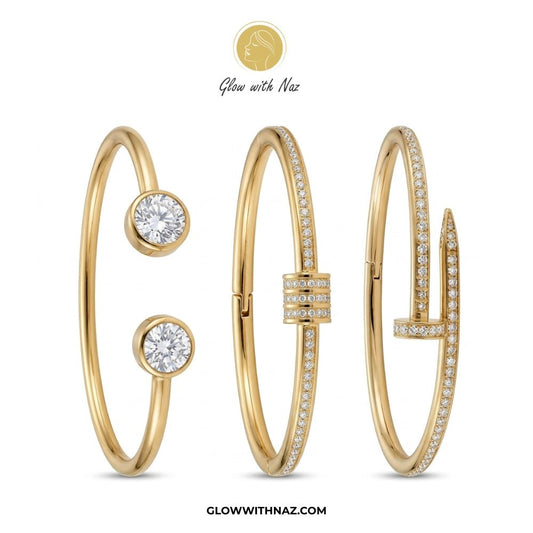 TRIO BUNDLE: Gold Plated Stainless Steel Trio Bundle Hand Cuff Bracelets - TRIO BUNDLE: Gold Plated Stainless Steel Trio Bundle Hand Cuff BraceletsJewelryGlow With NazGlow With NazTRIO BUNDLE: Gold Plated Stainless Steel Trio Bundle Hand Cuff Bracelets