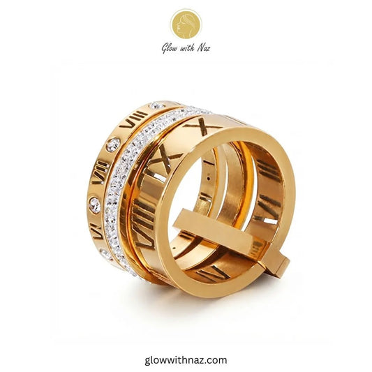 Waterproof & Anti-Tarnish 3 Layer Stainless Steel Roman Ring Set - Waterproof & Anti-Tarnish 3 Layer Stainless Steel Roman Ring SetJewelryGlow With NazGlow With NazR0188The Roman Numeral Ring Set – Elegant Minimalist Jewelry ring, girls rings, rings for girls, rings simple, simple rings, stainless steel jewelry, jewellery set, aesthetic jewelry, simple jewellery, chain, jewelry, artificial jewellery